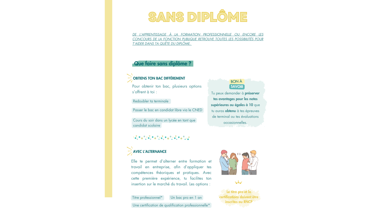 que faire sans Diplôme ?